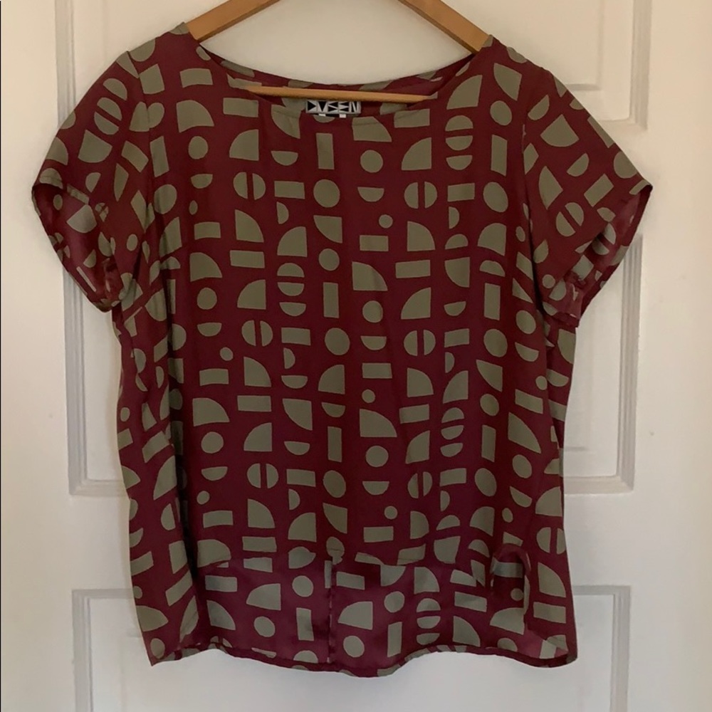 Dusen Dusen geometric print silk tee